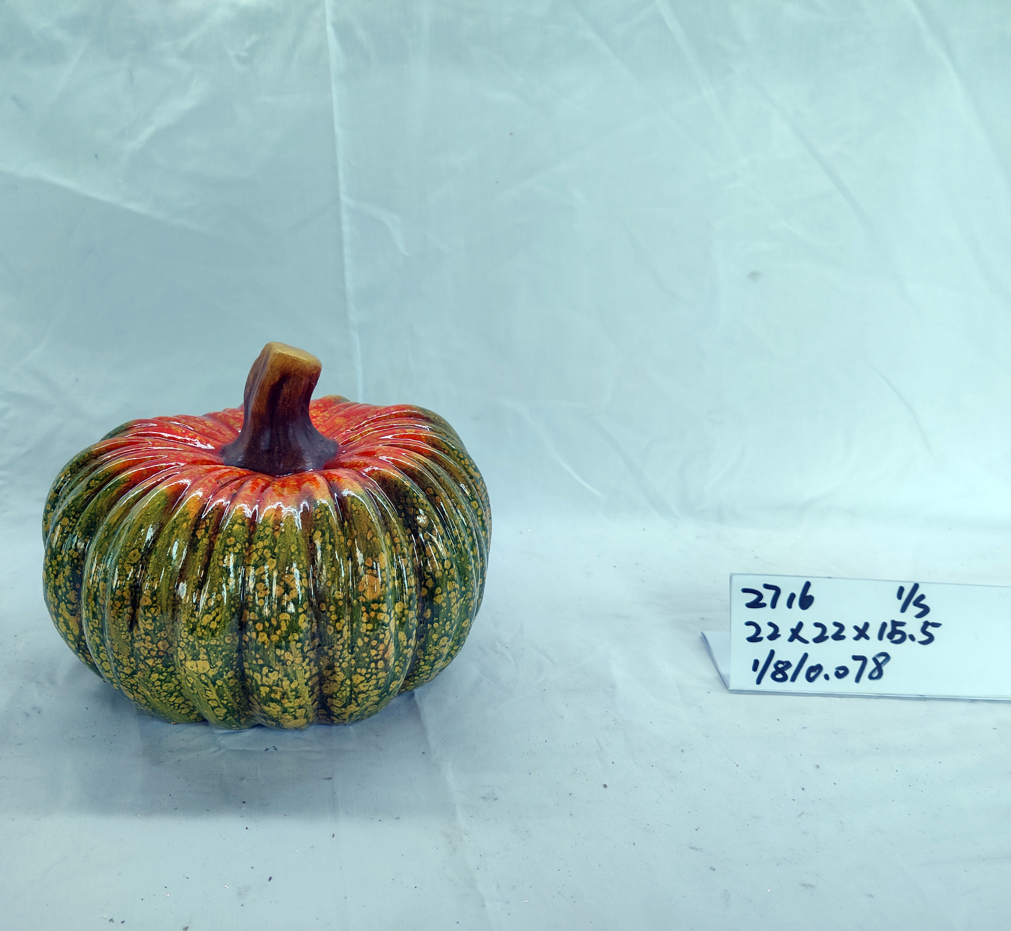 Hot Sell Funny Pumpkin Figurine Ceramic Green Fall Pumpkin Decor Crafts