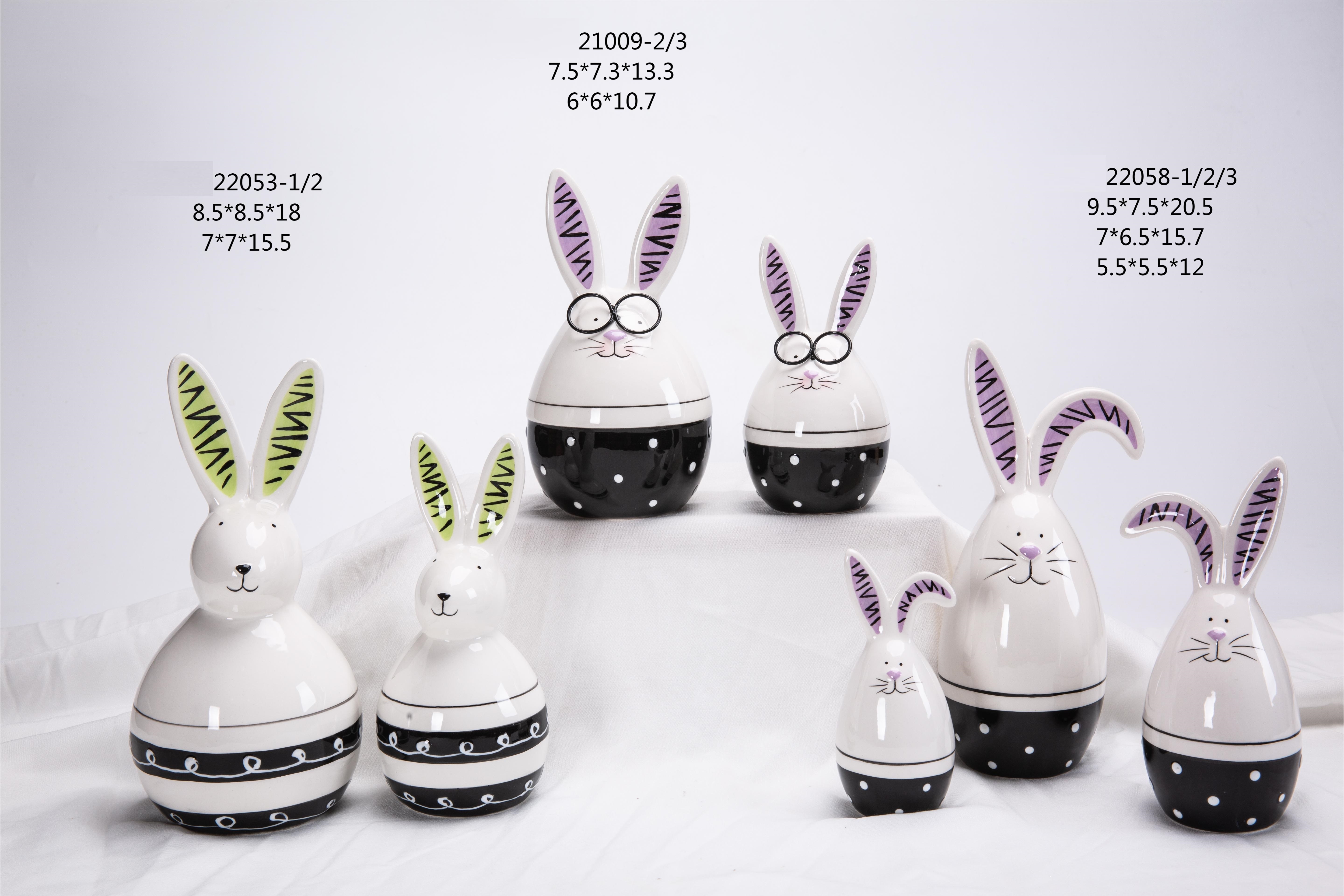 Cute Ceramics Long Ears Rabbit Head Home Decoration Accessories Living Room Bunny Ceramic Bunny Ceramic Easter Bunny Sets