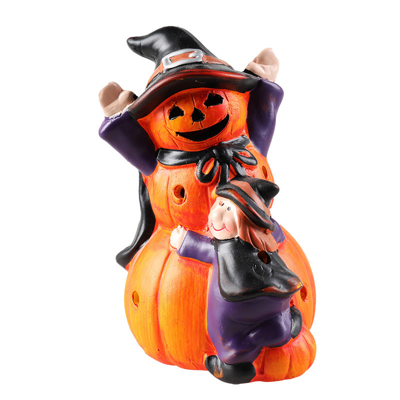 Halloween Gifts Crafts Figurines Home Decor LED Halloween Pumpkin With Light Lantern Decorations