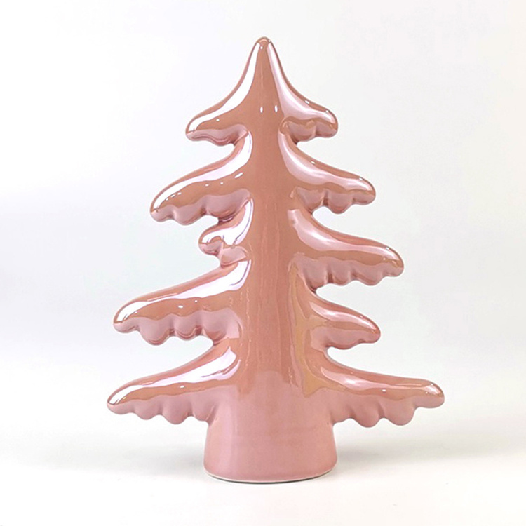 Pink Porcelain Christmas Ceramic Christmas Xmas Tree Green Accessory Modern Home Decoration