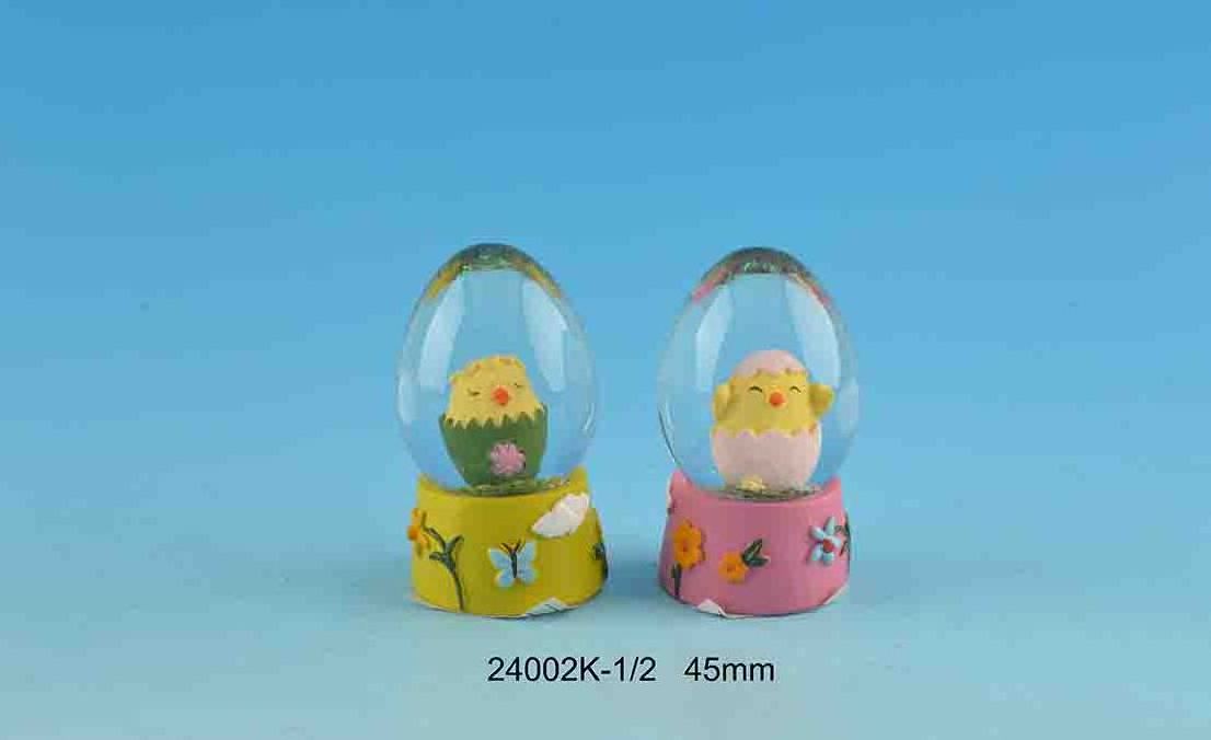 Easter Snow Globe Resin Crafts Animals Snowball Gift Chick Rooster Decor