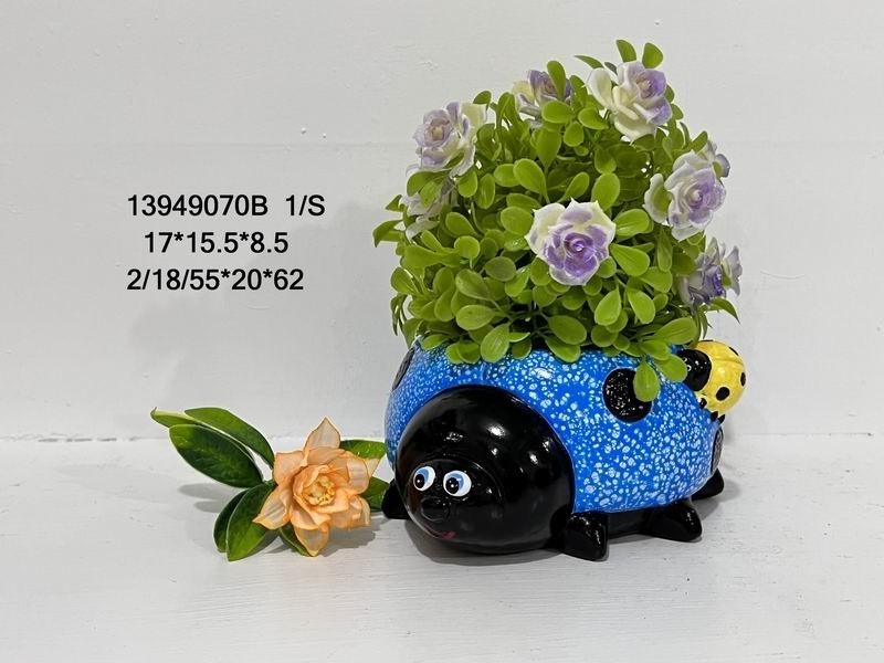 Custom Ladybug Mgo Flower Pot Decor Seven Stars Floating Insects Home Garden Yard Planters Flower Pot For Plant