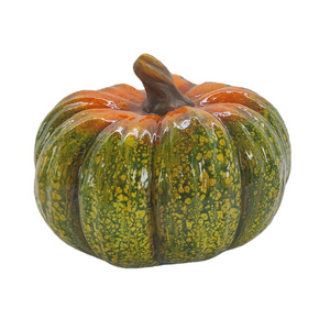 Hot Sell Funny Pumpkin Figurine Ceramic Green Fall Pumpkin Decor Crafts