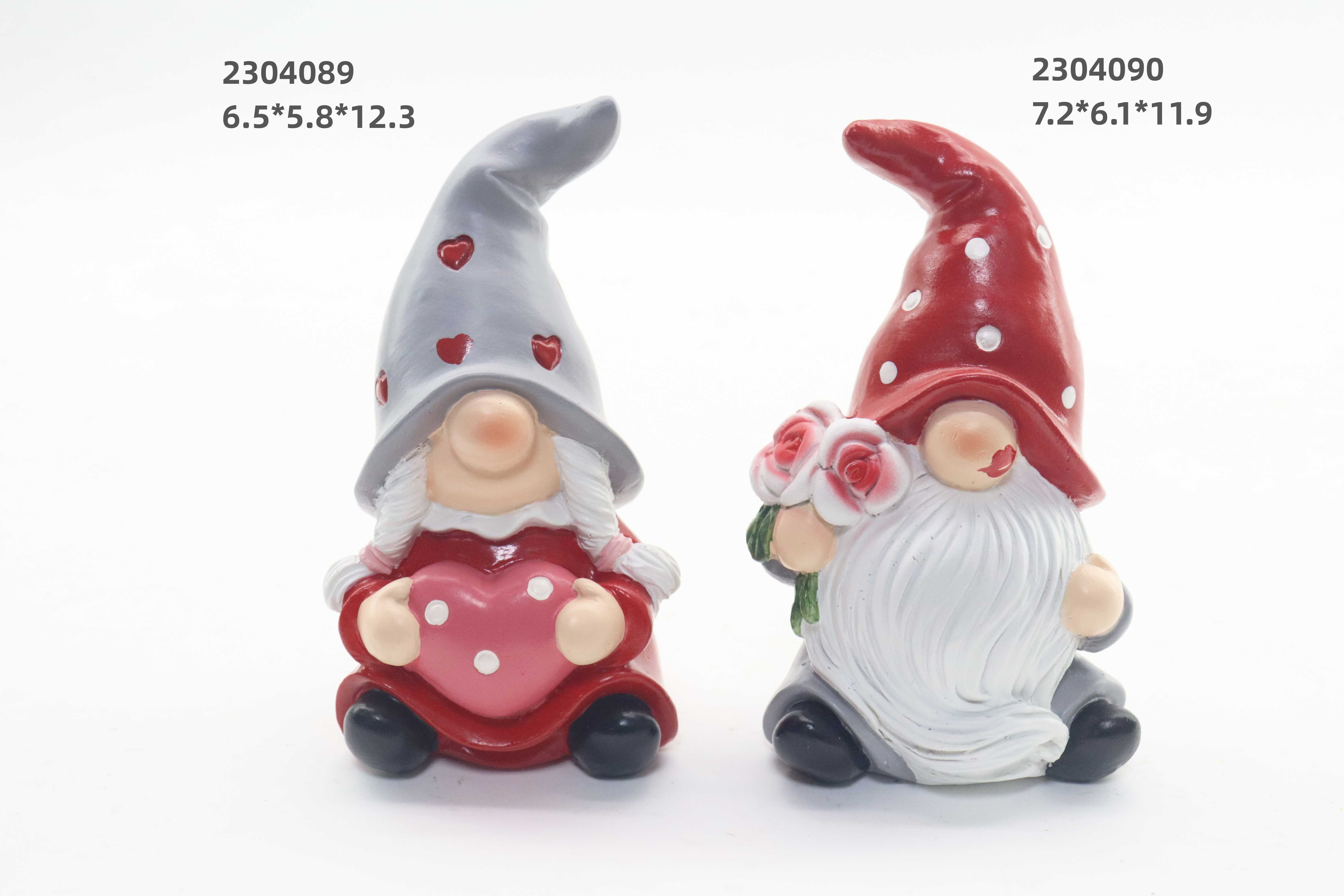 Custom Made Desktop Decoration Pink Grey Dwarf Faceless Gnomes Valentines Figurine