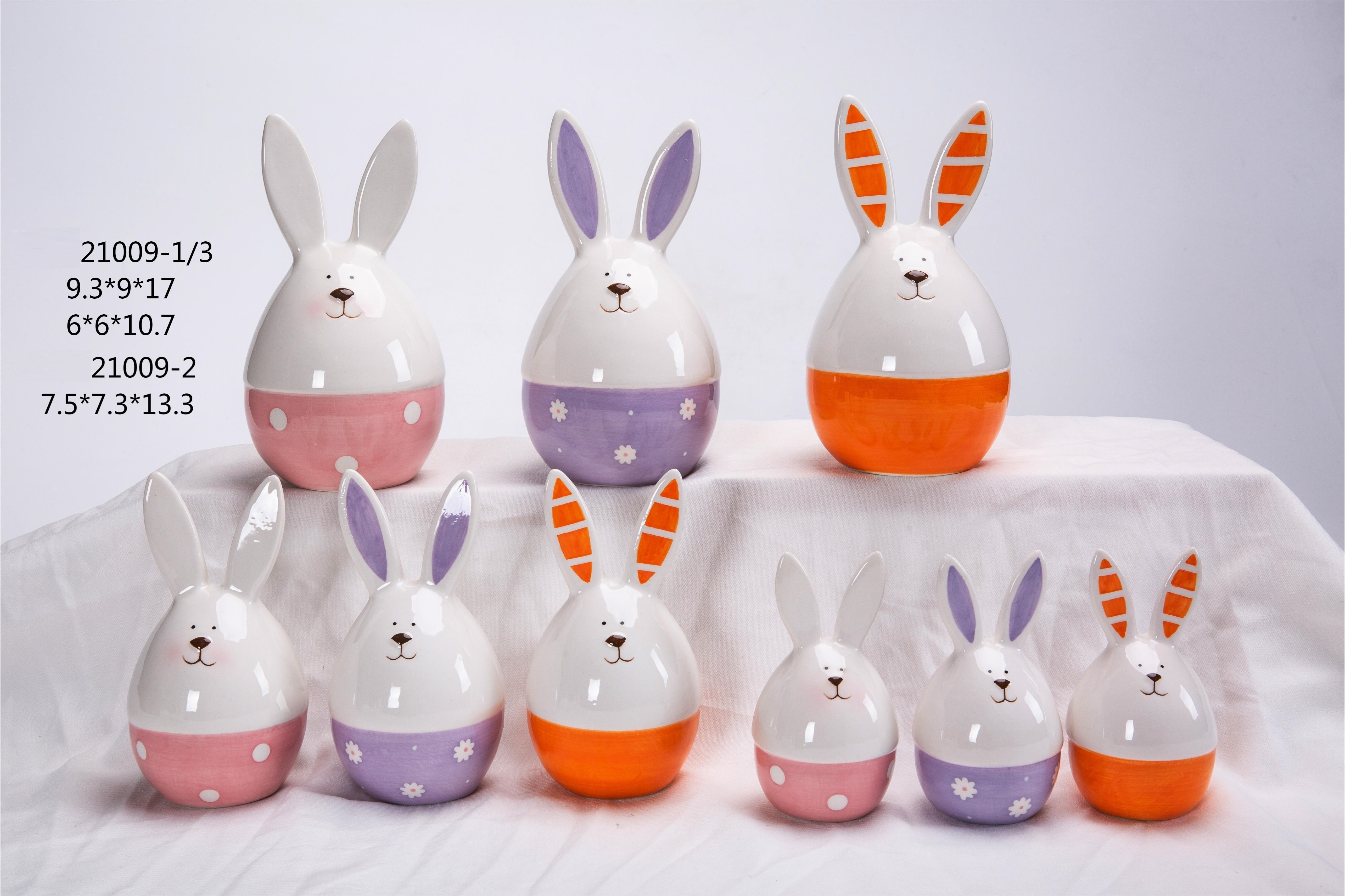 Cute Ceramics Long Ears Rabbit Head Home Decoration Accessories Living Room Bunny Ceramic Bunny Ceramic Easter Bunny Sets