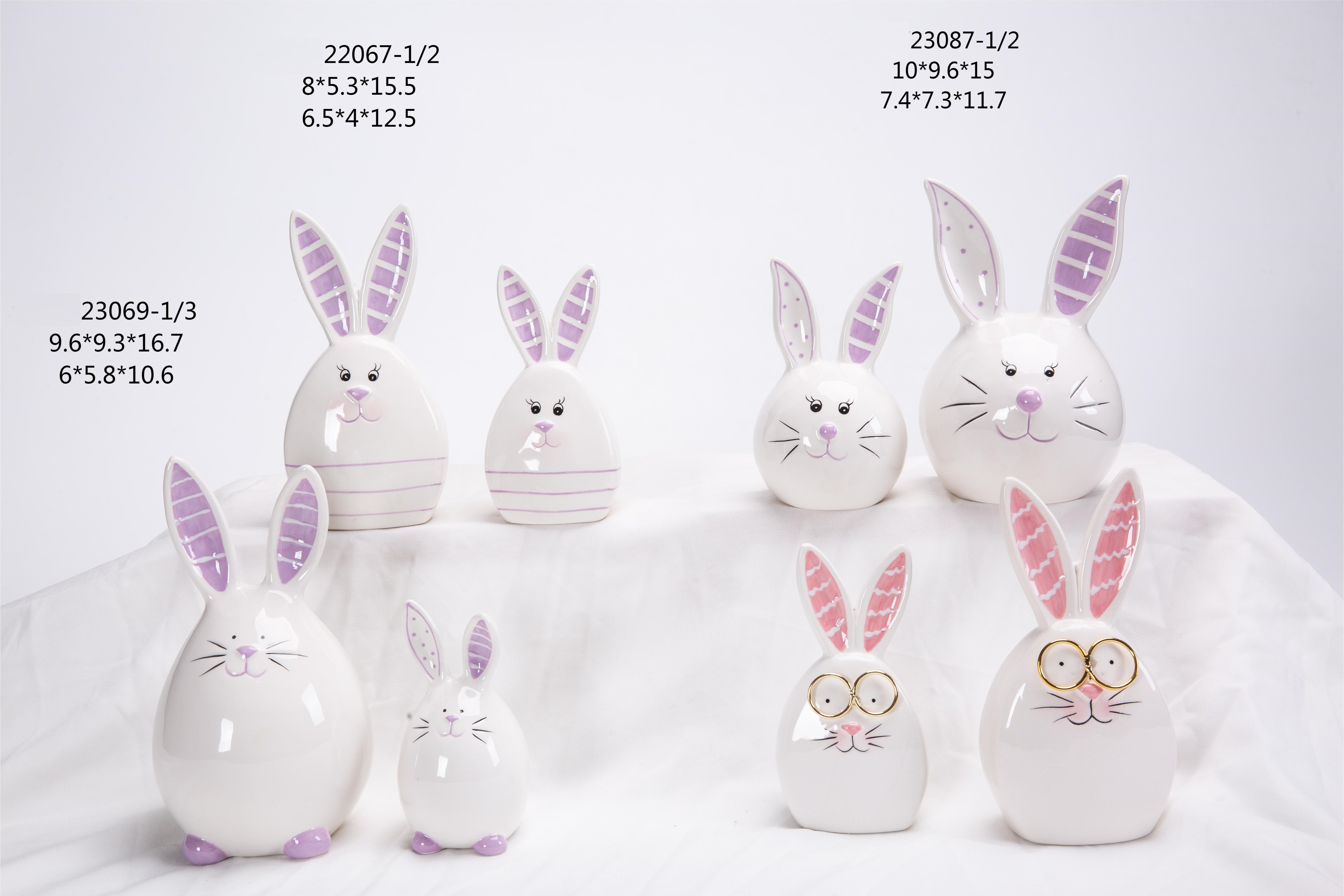 Cute Ceramics Long Ears Rabbit Head Home Decoration Accessories Living Room Bunny Ceramic Bunny Ceramic Easter Bunny Sets