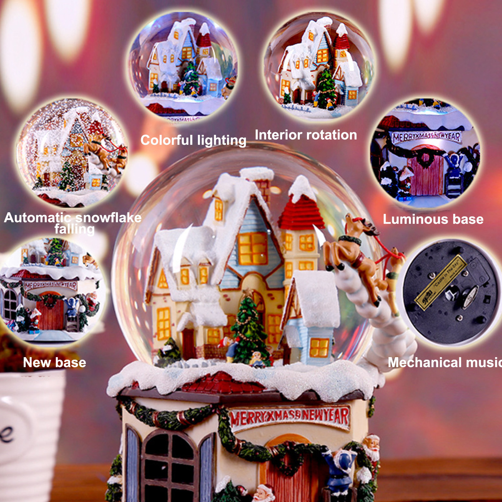 New Arrival Christmas Decoration Kit Souvenirs Music Snow Globe