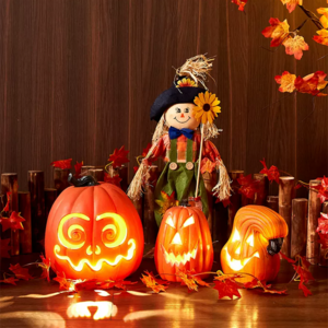 Best Selling Halloween Gifts Crafts Figurines Home Decor LED Halloween Pumpkin With Light Lantern Decorations