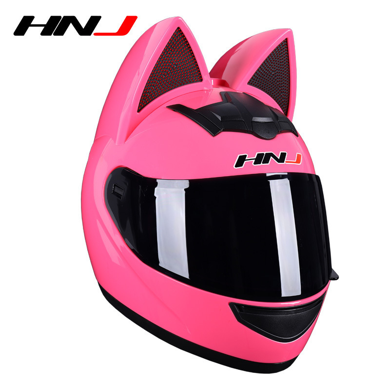 Woman Motorcycle Helmet Full Face Motocross Helmet Cat Ears Casco Moto Motorcycle Motorbike Riding Capacete Casque Moto Helmet