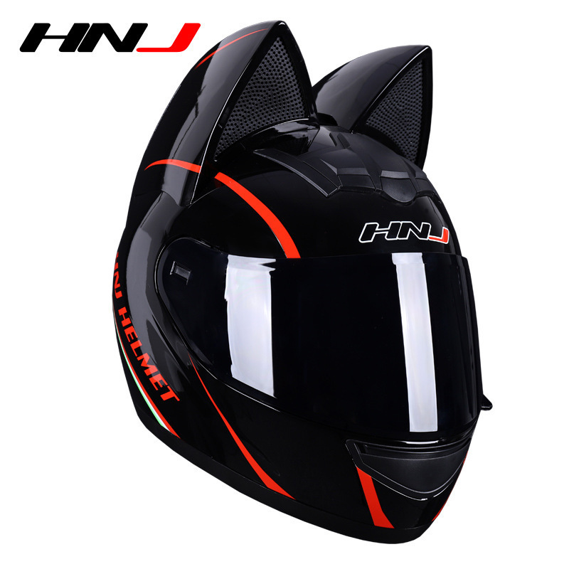 Woman Motorcycle Helmet Full Face Motocross Helmet Cat Ears Casco Moto Motorcycle Motorbike Riding Capacete Casque Moto Helmet