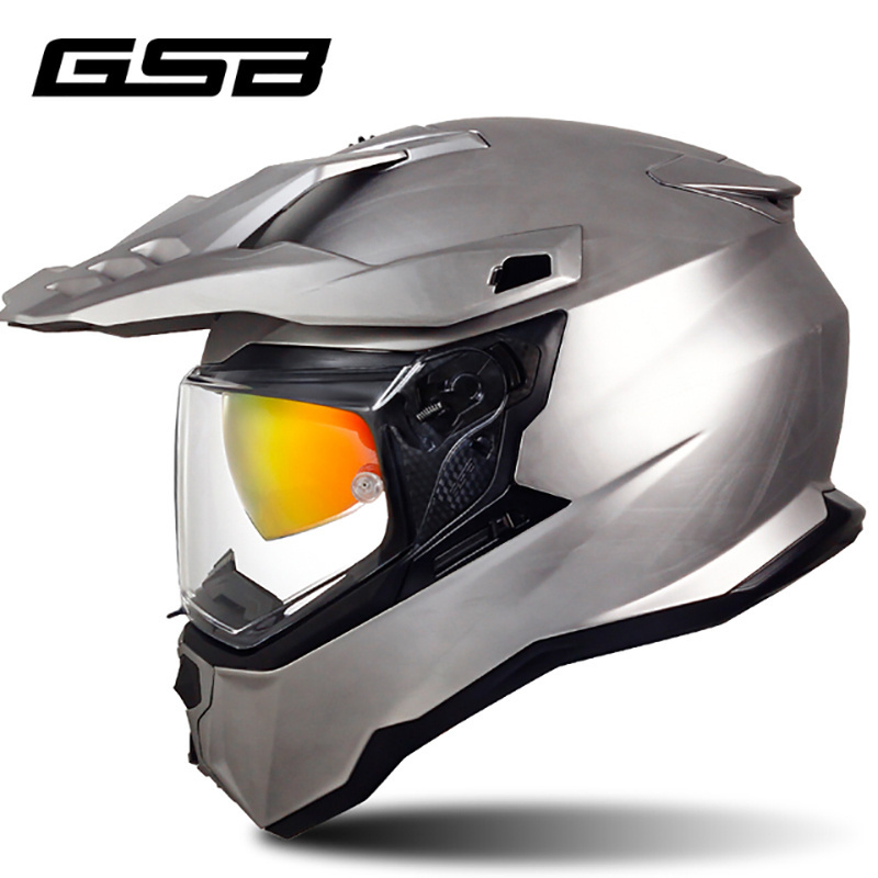 GSB Chrome lens Motorcycle Helmet Men Motocross Helmet Full Face Moto Cross Downhill Off road Helmet Men Casco Moto ECE Approved