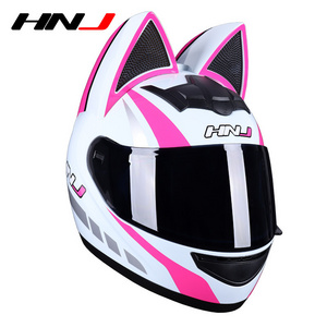 Woman Motorcycle Helmet Full Face Motocross Helmet Cat Ears Casco Moto Motorcycle Motorbike Riding Capacete Casque Moto Helmet