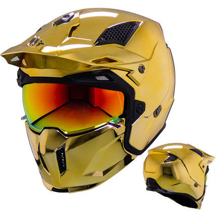 Street fighter sv twin gold silver chrome plated Full Face Helmets Motorcycle motocross off road Modular open face MT helmets