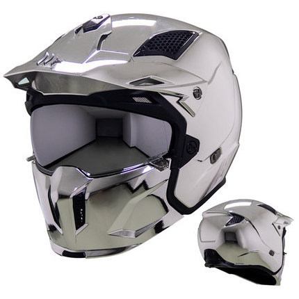 Street fighter sv twin gold silver chrome plated Full Face Helmets Motorcycle motocross off road Modular open face MT helmets