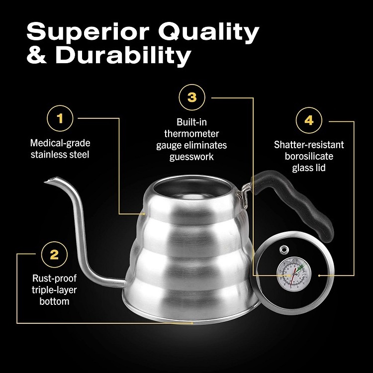 Home Gift  Stainless Steel Pour Over Coffee Drip Kettle Dripper Coffee Kettle Pot