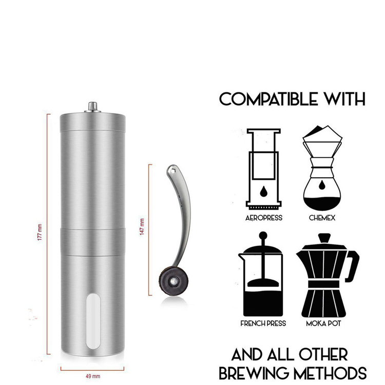 Adjustable Whole Bean Conical Burr Mill Hand Crank Manual Coffee Bean Grinder