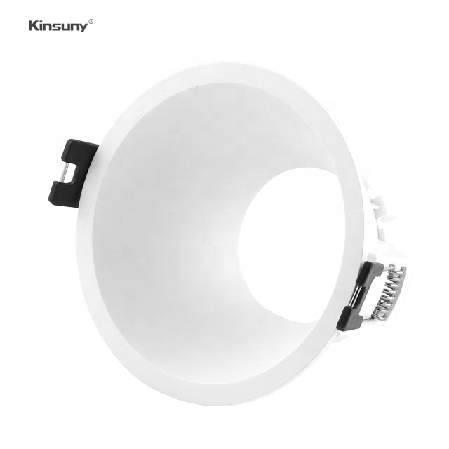 Lighting factory supplier Plastic Round Housing narrow trim anti glare ceiling light downlight Frame