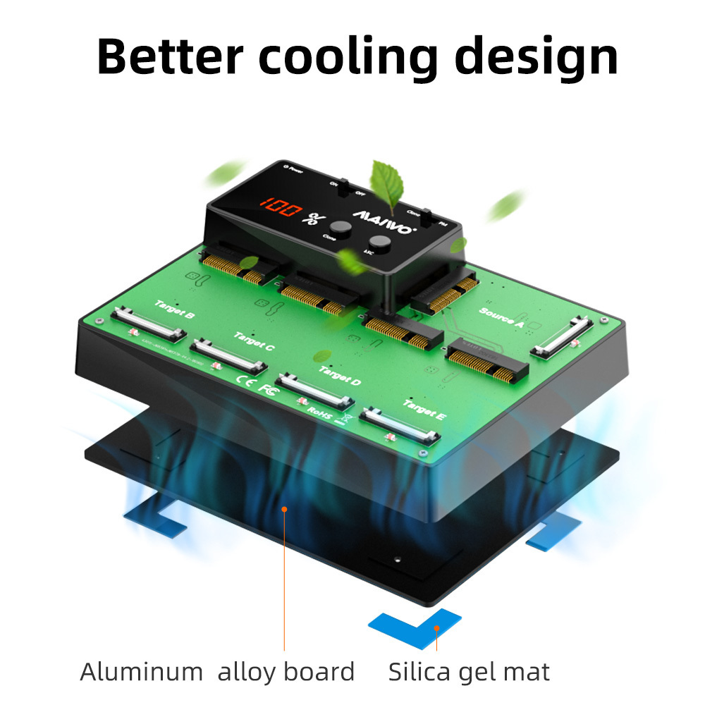 MAIWO 5 Bay mSATA SSD Duplicator 5bay ssd docking station external USB3.0