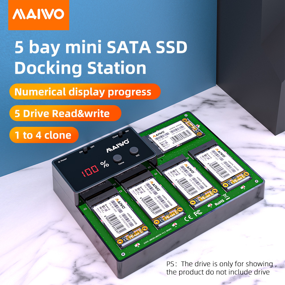 MAIWO 5 Bay mSATA SSD Duplicator 5bay ssd docking station external USB3.0