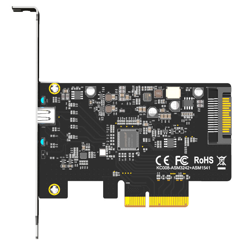 MAIWO Type C PCI-Express to USB 3.2 20Gbps PCI-E Express Expansion Card Adapter KC008 for Windows 8/10/Linux