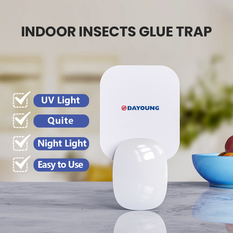 Dayoung Indoor Uv Led Insects Glue Trap Fly Catcher Wall Pest Repellent Moth Killer Plug In Electric Fly Sticky Traps