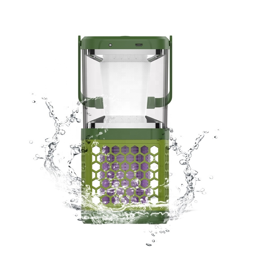 Jungle Solar Rechargeable Camping Lantern Bug Zapper 1800Mah Lithium Battery Mosquito Killer Lamp