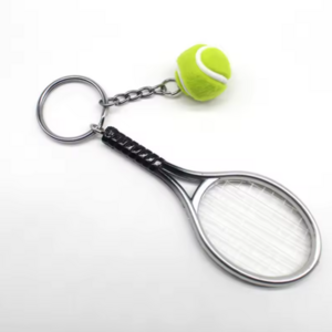 High Quality Wholesale Simulation Mini Tennis Rackets Sports Personalized Keychain Beach Tennis Keychain Racquet Keychain