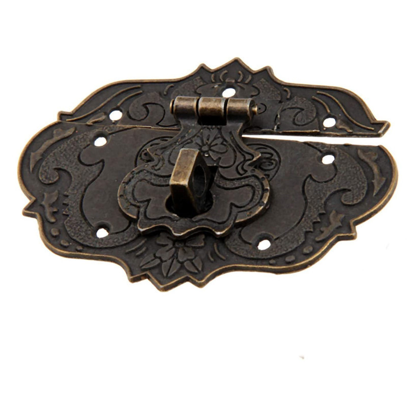 Wholesale Metal Antique Brass Lock Latch Clasp For Wooden Box In Bulk Price Decorative Latch Wooden Jewelry Box Hasp Chest Lock