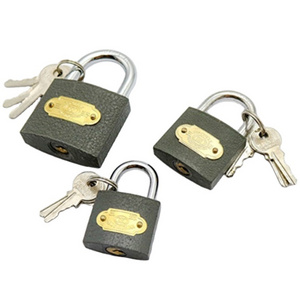 Factory wholesale hot sale custom short shackle small size padlock with key Vintage high quality thin iron padlock