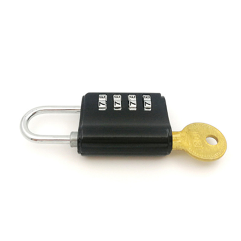 Black key code padlock number combination lock padlock with master key