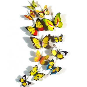 Factory hot sale New Arrival Decoration Wall Stickers Colorful Cartoon Butterfly 3D stereo simulation Butterfly