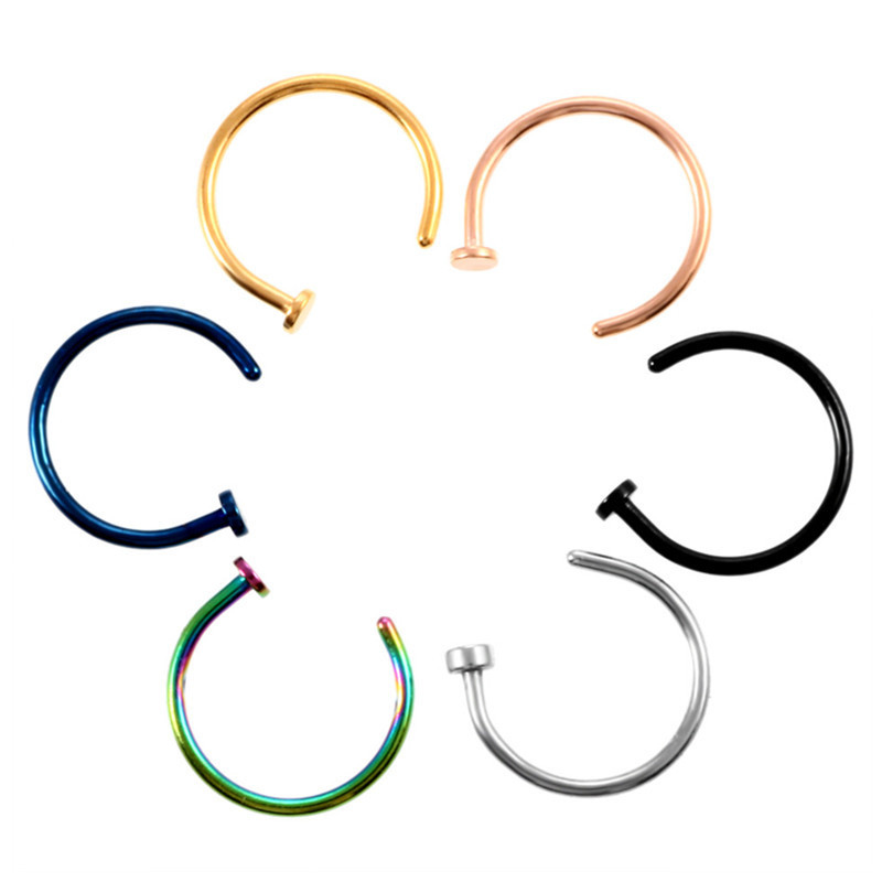 Nose Horseshoe Ring Nose Septum Ring Circular Ear Cartilage Tragus Piercing Jewelry 316L Stainless Steel Nose Ring