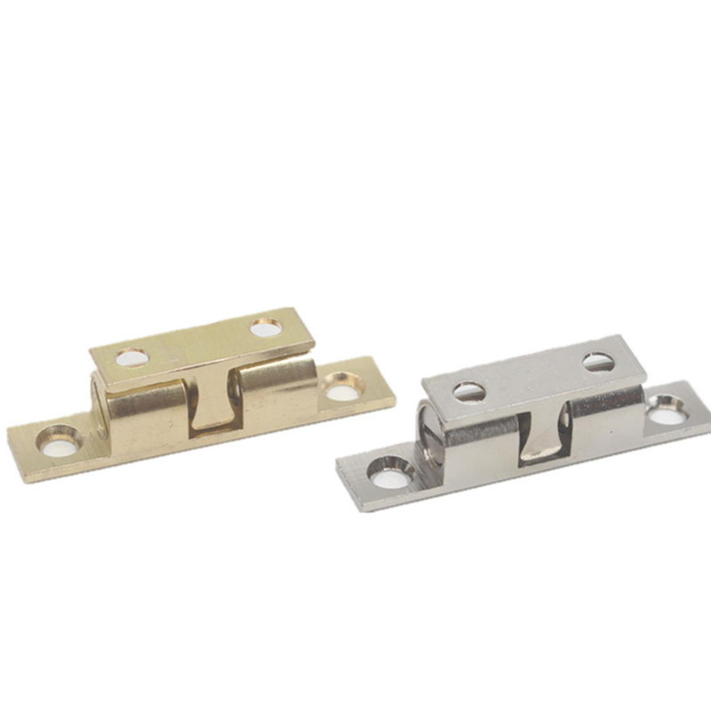 Factory Wholesale Silver Gold Color 42mm Furniture Cabinet Door Brass Dual Ball Roller Catch Latch