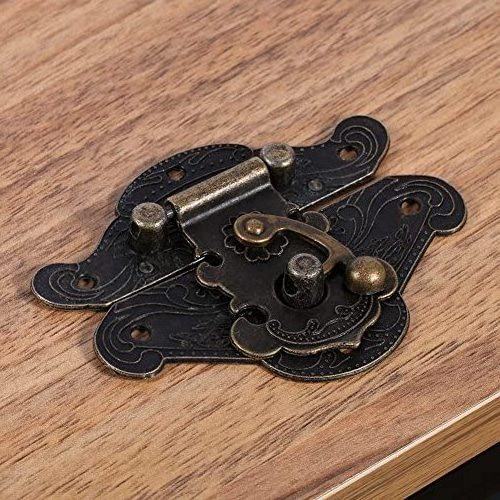 Retro Design Decorative Cabinet Jewelry Box Antique Buckle Wooden Box Latch For jewelry box hardware 65*52MM