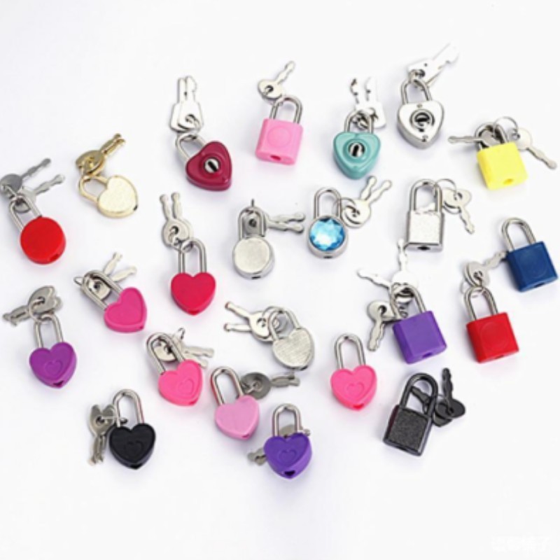 factory sale high quality colorful diary heart lock with key