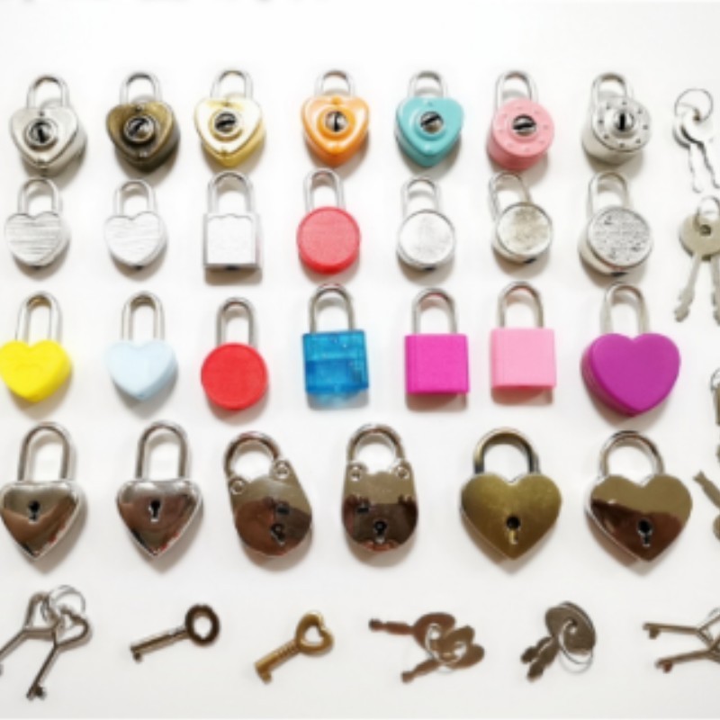 factory sale high quality colorful diary heart lock with key