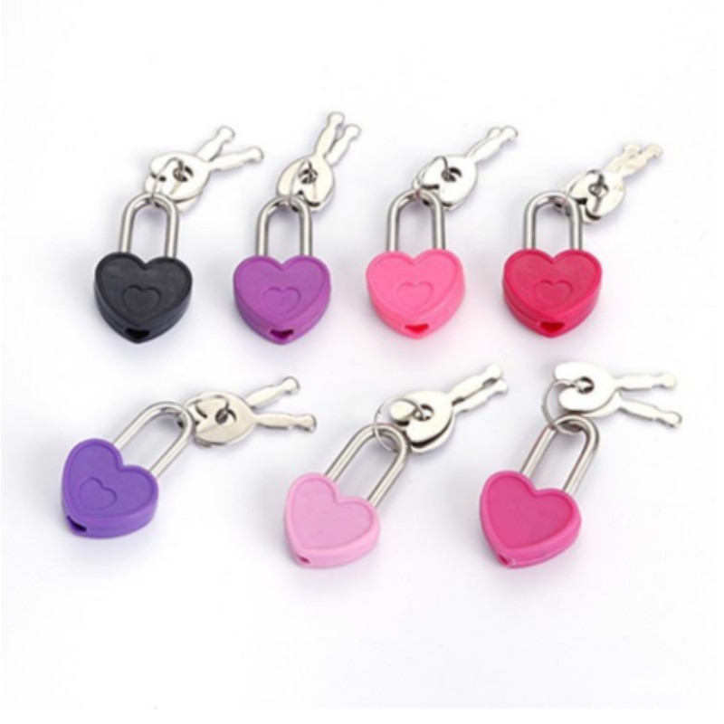 factory sale high quality colorful diary heart lock with key