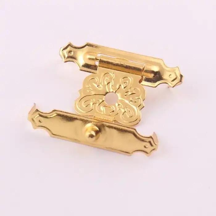 Hot Products Antique Style Gold  Crossbody Bag Latch Lock Wooden Box Toggle Lock Metal Box Lock