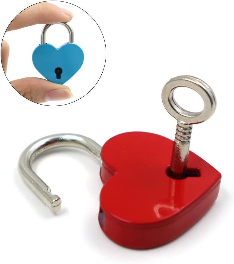 2023 New Zinc Alloy 25*33mm 3 Digit Cable Lock Combination Lock Heart Padlock