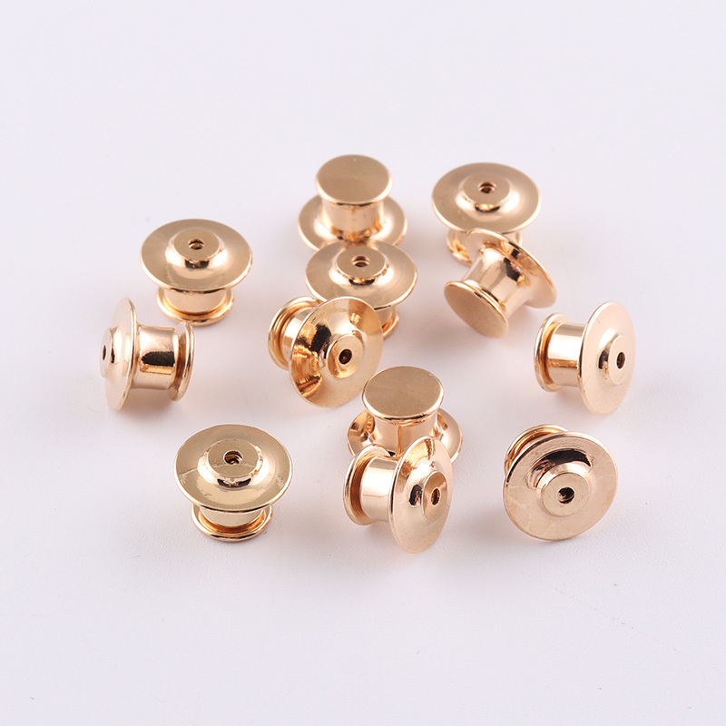 Metal Clutch Clasp Fastener pin back brass tie tac Locking top Flat head Label Pin Back