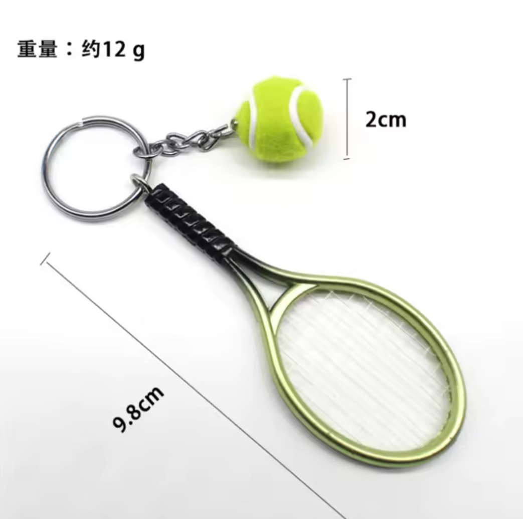 High Quality Wholesale Simulation Mini Tennis Rackets Sports Personalized Keychain Beach Tennis Keychain Racquet Keychain