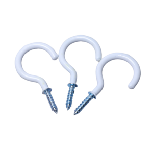 Wholesale Metal White Vinyl Coated Screw-in Ceiling Hooks for Hanging