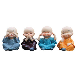 Bestselling New Products 55*40MM Resin Bobble Heads Doll Figure Toy Doll Statue Monk Set