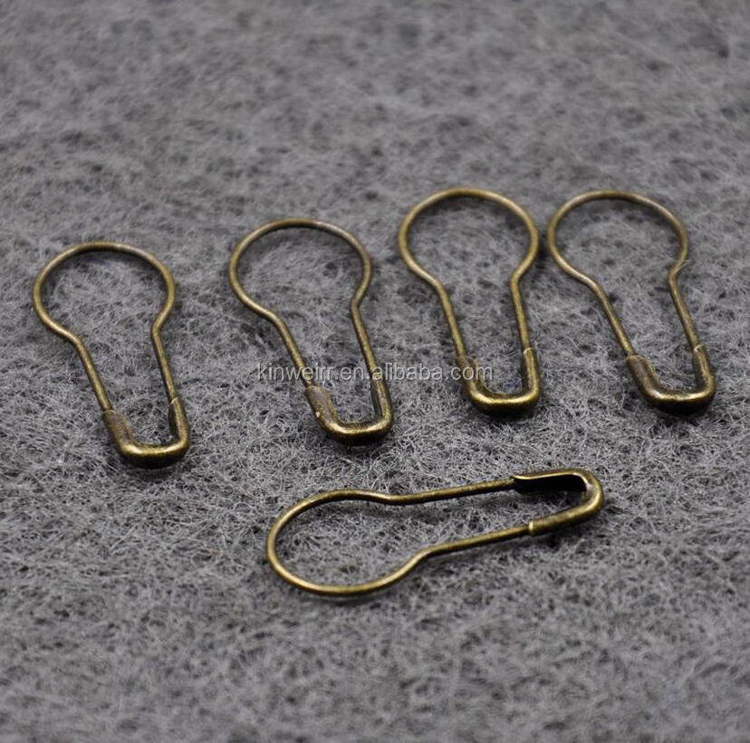 High Quality Clothing Accessories Tag Safety Pins Metal Pear Shaped Safety Pin