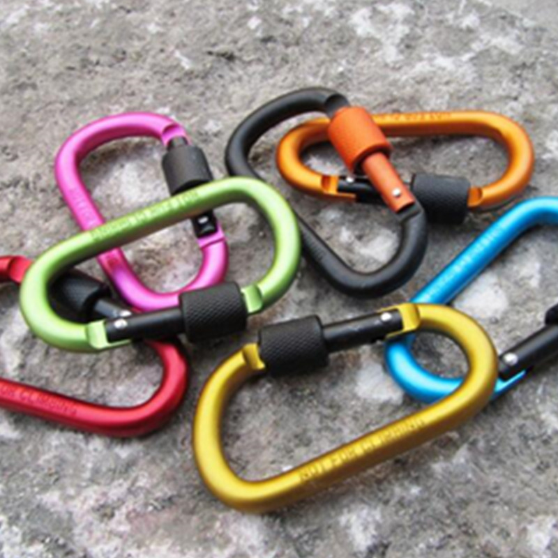 Ailot 25KN Camping Hook Metal Snap Hook Aluminum Custom Outdoor Climbing Carabiner Hooks