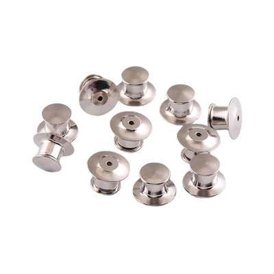 Metal Clutch Clasp Fastener pin back brass tie tac Locking top Flat head Label Pin Back