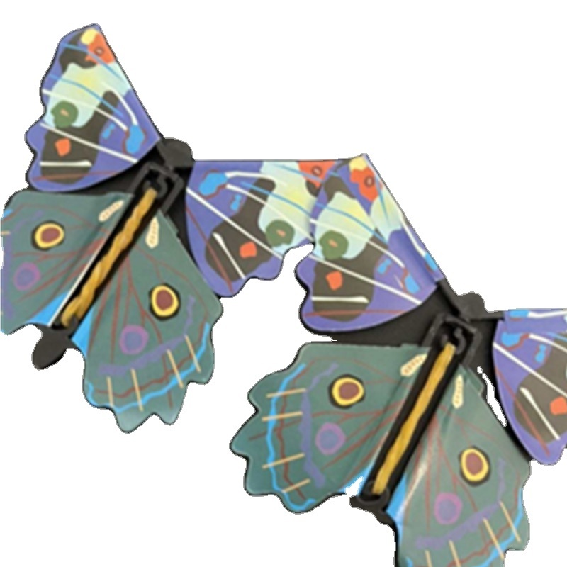 Magic Flying Butterfly Toy Rubber Band Powered Wind up Butterfly for Surprise Gift