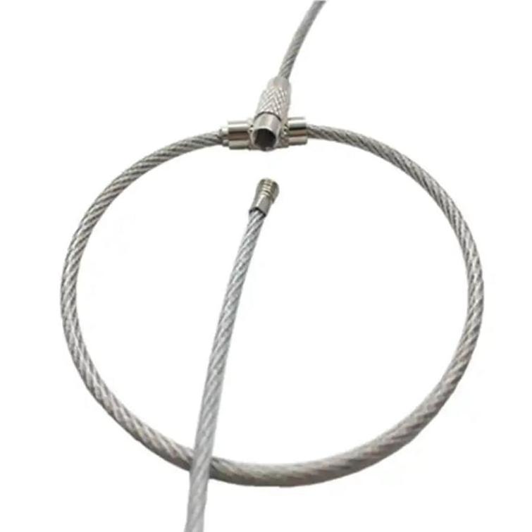 Hot Selling High Quality Products Cable Key Ring Loop Cable Wire Keychain Stainless Steel Wire Ring