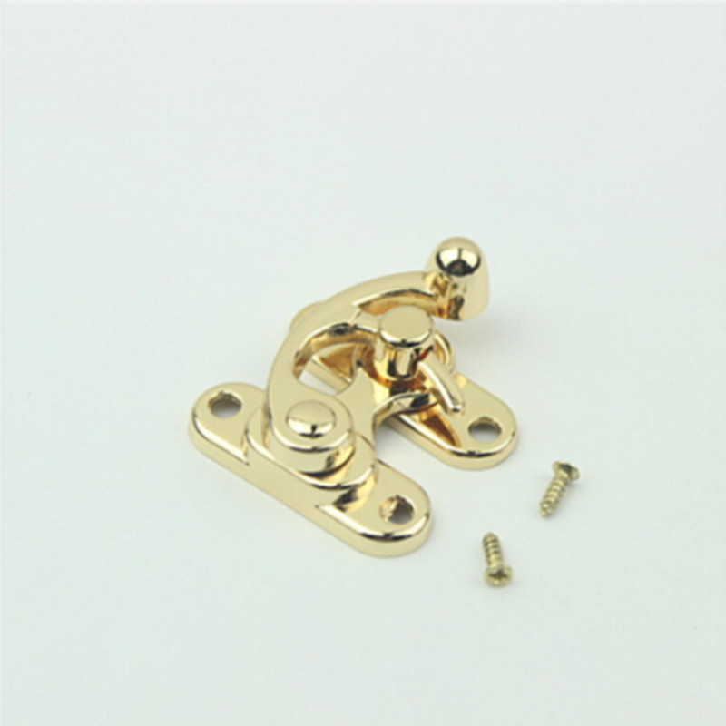 High Quality Wholesale Chinese Style horn hook buckle 28 * 33mm Hook Buckle Wooden Box Cowhorn Lock Metal Hook Lock