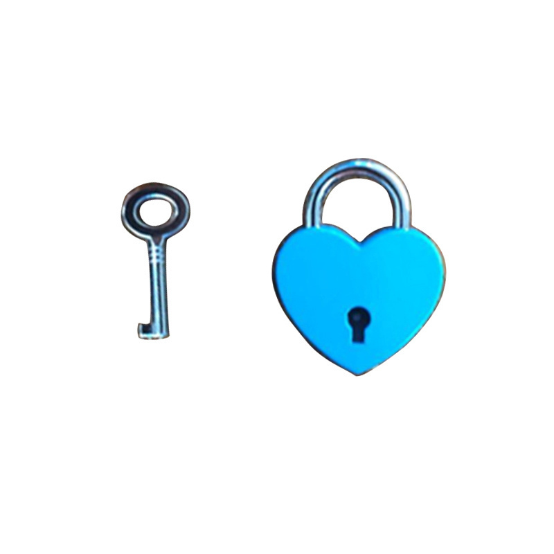 7 Colors Mini Love Heart Shape Lock Luggage Bag Case Gym Locker Padlock With Keys Padlock For Handbag Tiny Craft Diary Box Locks